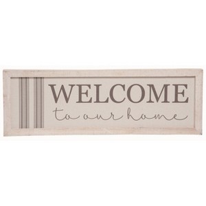Transpac Wood 23" White Spring Kitchen and Welcome Sign Set of 2 - 1 of 2