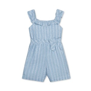 Hope & Henry Girls' Linen Ruffle Collar Pull-On Romper, Toddler - 1 of 4