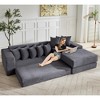 Oversized Cloud Sectional Couch,L-Shaped Sectional Sofas Bed with 8 Pillows, Right Facing 3-Seat Corduroy Modular Sofa with Magazine Bag, No Assembly - 3 of 4
