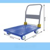 VisioGear Foldable Platform Push Hand Truck Cart, 1320 lbs. Weight Capacity for Home, Office, Blue, 35.2"*23.4"*36.4" - 3 of 4