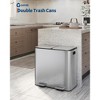 Stainless Steel Double Trash Can with Lid for Kitchen, Large Dual Trash and Recycle Bin Combo - 2 of 4