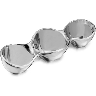 Nambe Alloy Triple Condiment Server - Silver