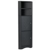 Tall Corner Bathroom Storage Cabinet with Adjustable Shelves & Doors, Freestanding Triangle Linen Tower - ModernLuxe - 4 of 4