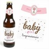 Big Dot of Happiness Hello Little One - Pink and Gold - Girl Baby Shower Decorations for Women and Men - 6 Beer Bottle Label Stickers and 1 Carrier - 3 of 4