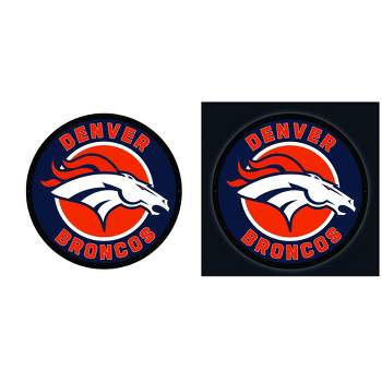 Evergreen Ultra-Thin Edgelight LED Wall Decor, Round, Denver Broncos- 23 x 23 Inches Made In USA