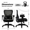 Office Chair with Mesh High Back Adjustable Armrests Lumbar Support and Thick Cushion for Heavy Duty Seating -3irtyhousy - 4 of 4