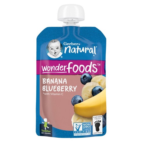 Gerber Toddler Banana Blueberry Baby Food Pouch - 3.5oz : Target