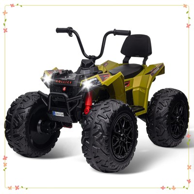 Kids ATV Car, 24V Ride on Toy 4WD Quad Electric Vehicle, 4x80W Powerful Engine