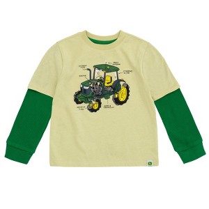 John Deere Tractor Construction 2fer Waffle Knit Long Sleeve T-Shirt - 1 of 4