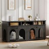 Double Dog Crate Furniture 71" Dog Kennel Furniture for 2 Medium Dogs, XL Puppy House Indoor with 3 Storage Shelves & 8 Adjustable Feet - 4 of 4