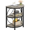 Gulches Circle End Table, 23.62"H Half-Moon Side Table with Sturdy Metal Frame and Thick Top, Space-Saving for Living Room/Bedroom - 4 of 4