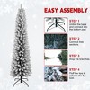 NAYSAYE Christmas Tree Stand 5FT Flocked Pencil Tree with 263 Snowy Tips Slim Base for Christmas Decorations, Green and White, 19"*60"*5.28" - 3 of 4