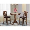 3-Piece Mahogany Finish Solid Wood Top - Dining Room Set - Seats 4 - 2 of 4
