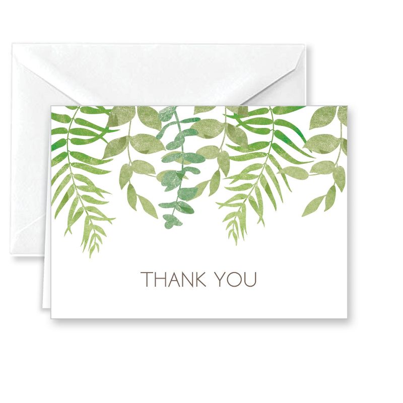 Paper Frenzy Elegant Ferns Thank You Note Cards and Envelopes - 25 pack, 4 of 7