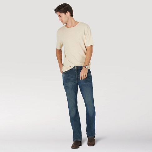 Bedankt limiet Dekking Wrangler Men's Slim Fit Bootcut Jeans - Medium Denim Wash 36x30 : Target