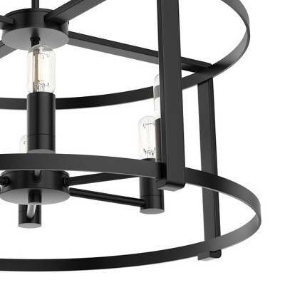 Astwood 26" Matte Black Art Deco Drum Chandelier