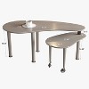 Gulches 360¡ã Rotatable Cocktail Coffee Table - 2-Piece Nesting with Natural Oak Wood Grain Veneer Top & Solid Rubber Wood Legs, 4 Colors - 3 of 4