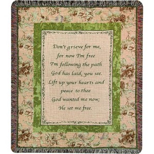 Manual Woodworkers and Weavers "Don’t Grieve" Tapestry Throw Blanket 50"x60", Cotton, Inspirational Bereavement Verse and Comfort Gift - 1 of 3