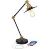 360 Lighting Taurus Industrial Rustic Desk Lamp 20" High Black Gold with USB Charging Port Adjustable for Bedroom Living Room Bedside Nightstand House - 3 of 4