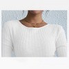 Womens Sweater Dress with Bell Sleeve Back Twist Lightweight Rib Dress with Round Neck Bodycon Sweater Dress Mini Fall Dress - 4 of 4
