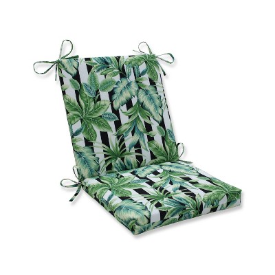Freemont Palmetto Squared Corners Outdoor Chair Cushion Black - Pillow Perfect