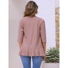 INSPIRE CHIC Women's 3/4 Sleeve Dressy Neck Ruffle Open Front Casual Eyelet Cardigans - 4 of 4