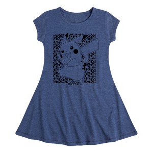 Girls' - Pokémon - Pikachu Pattern Fit & Flair Cap Sleeve Dress - 1 of 3