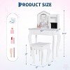 Kids Vanity with Lighted Mirror, Little Girl Vanity and Stool, Toddler Makeup Table Set and Makeup Playset for 3-8 Girls - 2 of 4