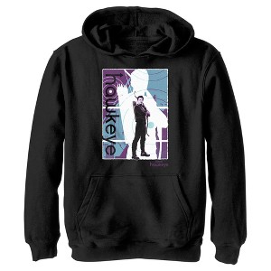 Boy's Marvel Hawkeye Purple Poster Pull Over Hoodie - 1 of 4