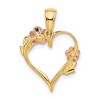 Black Bow Jewelry 14k Yellow & Rose Gold with White Rhodium Flower Heart Pendant, 16mm - 3 of 4