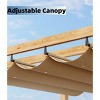 Aluminum Pergola, Outdoor Metal Pergola with Adjustable Canopy, Reinforced Frame Outdoor Shelter for Backyard, Garden and Deck - 3 of 4