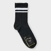 Girls' 2pk Striped Mid Crew Socks - art class™ Black/White - 2 of 3