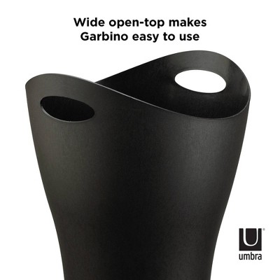 Black 2.2 Gallon Curved Plastic Kitchen Trash Can