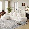 111.8" L-Shaped Curved Modular Sofa Couch with Chaise & 3 Pillows for Living Room - ModernLuxe - 3 of 4