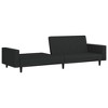 vidaXL Black Velvet 2-Seater Sleeper Sofa - Convertible Loveseat/Daybed for Living Room, Studio, Apartment - 3 of 4
