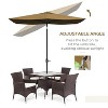 6.5' x 10' Rectangular Market Umbrella, Patio Outdoor Table Umbrella with Crank and Push Button Tilt, Coffee - 2 of 4