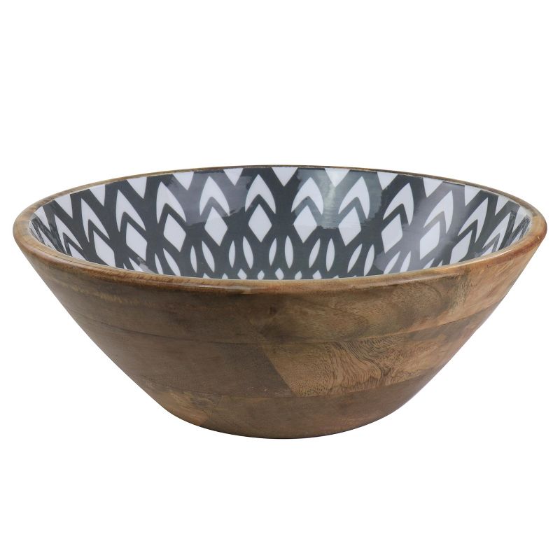 Large Mango Wood Serving Bowl in Gray, 1 of 8