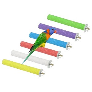 Unique Bargains Paw Grinding Bird Perch Stand Parrot Perch Stands 6 Pcs - 1 of 4