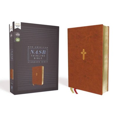 Nasb, Thinline Bible, Leathersoft, Brown, Red Letter Edition, 1995 Text, Comfort Print - by  Zondervan (Leather Bound)