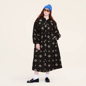Women's Bandana Print Long Sleeve Utility Midi Shirt Dress - Woolrich x Target Black - 1 of 4
