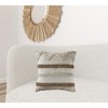 HomeRoots 20" X 20" Tan And Beige Polyester Geometric Zippered Pillow - 2 of 4
