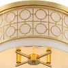 Possini Euro Design Cherie Modern Ceiling Light Flush Mount Fixture 18" Wide Gold Leaf Metal 4-Light White Fabric Drum Shade for Bedroom Living Room - 3 of 4