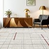 Washable Modern Interwoven Lines Rug Low Pile Stain Resistant Area Rug with Non-Slip Backing for Living Room, Bedroom, Home Office, Entryway Kitchen - 2 of 4