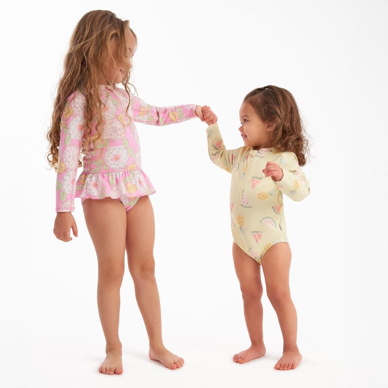 Gerber Toddler Girls' Rashguard Swimsuit, 3 of 10