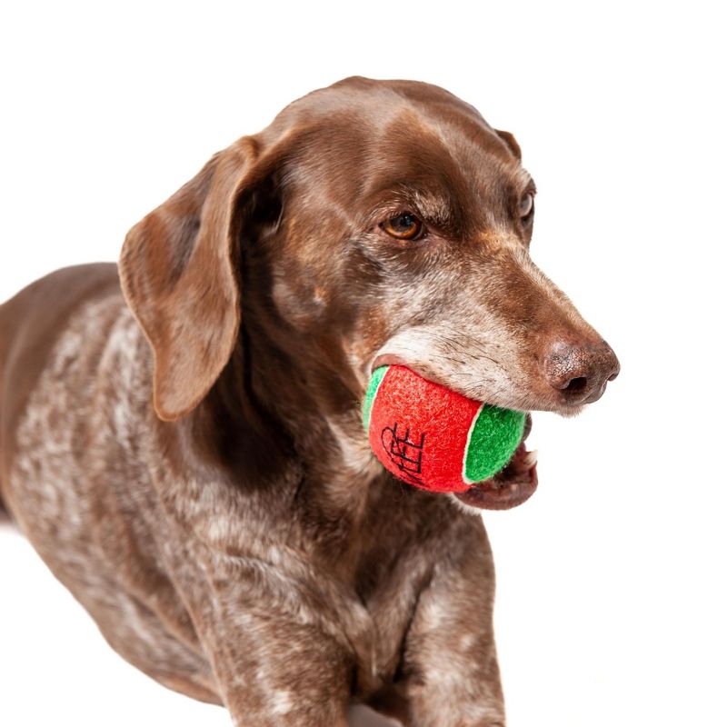 Midlee Candy Cane Christmas Dog Tennis Balls 2.5" with Squeakers, 4 of 5