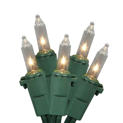 Vickerman 100 Clear Mini Light on Green Wire, 33' Christmas Light Strand