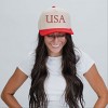 Embroidered USA Letters - Women's Corduroy Trucker Hat - 3 of 4