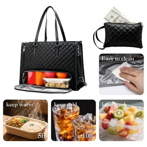 Multi-Functional 16.5 In. Insulated Tote Bag – PU Leather with Adjustable Shoulder Strap, Perfect Gift for Mother's Day, Birthday, Christmas - 1 of 4