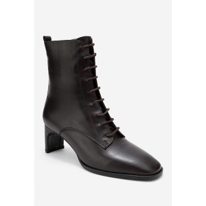 SUDY - Brown Leather Lace Up Boot (Women) brown leather 5.5 Forever & Always Shoes US - 1 of 4