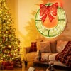Costway 48 Inch Pre-Lit Christmas Wreath with 200 LED Lights Red Bow Hanging Hooks Green + Red/Warm White + Red - 4 of 4